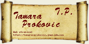 Tamara Proković vizit kartica